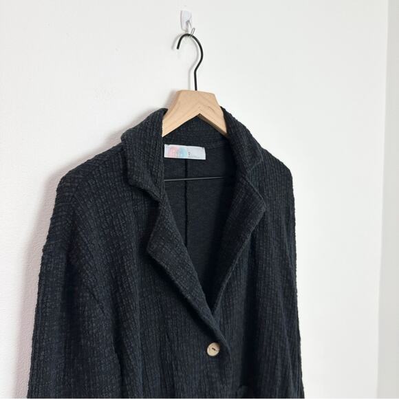 Free People Reign Textured knit Blazer Black Shabby Chic Bohemian size XS - Picture 5 of 8